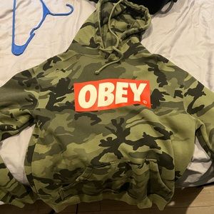Obey Camo Hoodie Size large